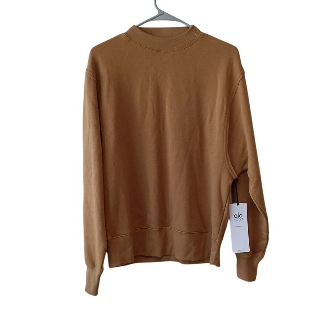 Alo Yoga Women's Caramel Freestyle Mock Neck Pullover Sweatshirt Size XS - Picture 3 of 9
